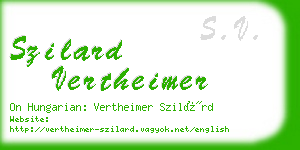 szilard vertheimer business card